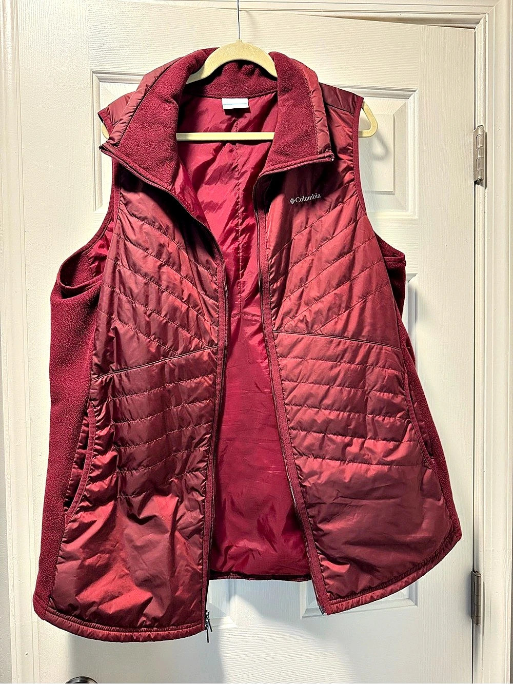 Columbia Mix It Around Vest Quilted Hooded Red 2X